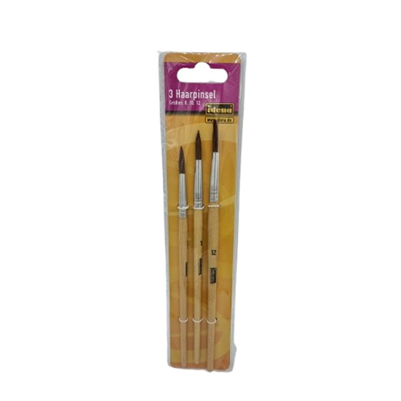 Haarpinsel im 3er Set Gr. 8,10,12